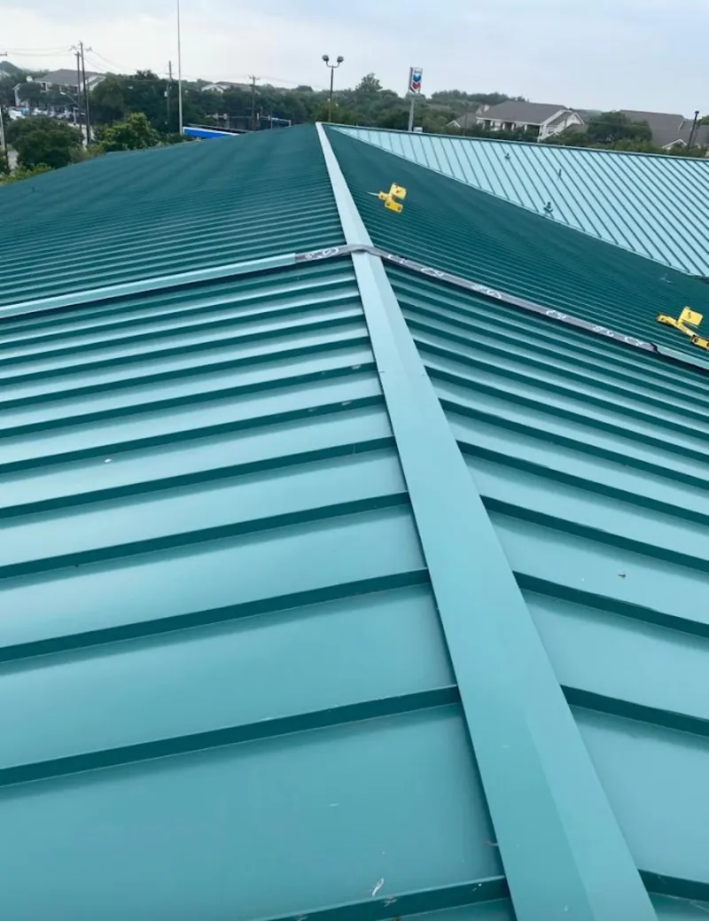 Green commercial metal roof ridge and valley for Metal Roof Repair in DeRidder
